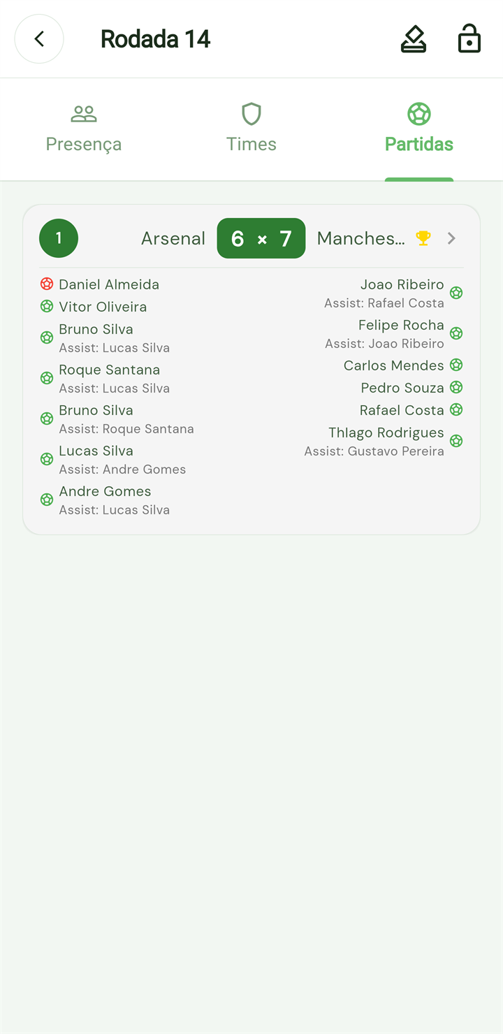 Partidas e eventos