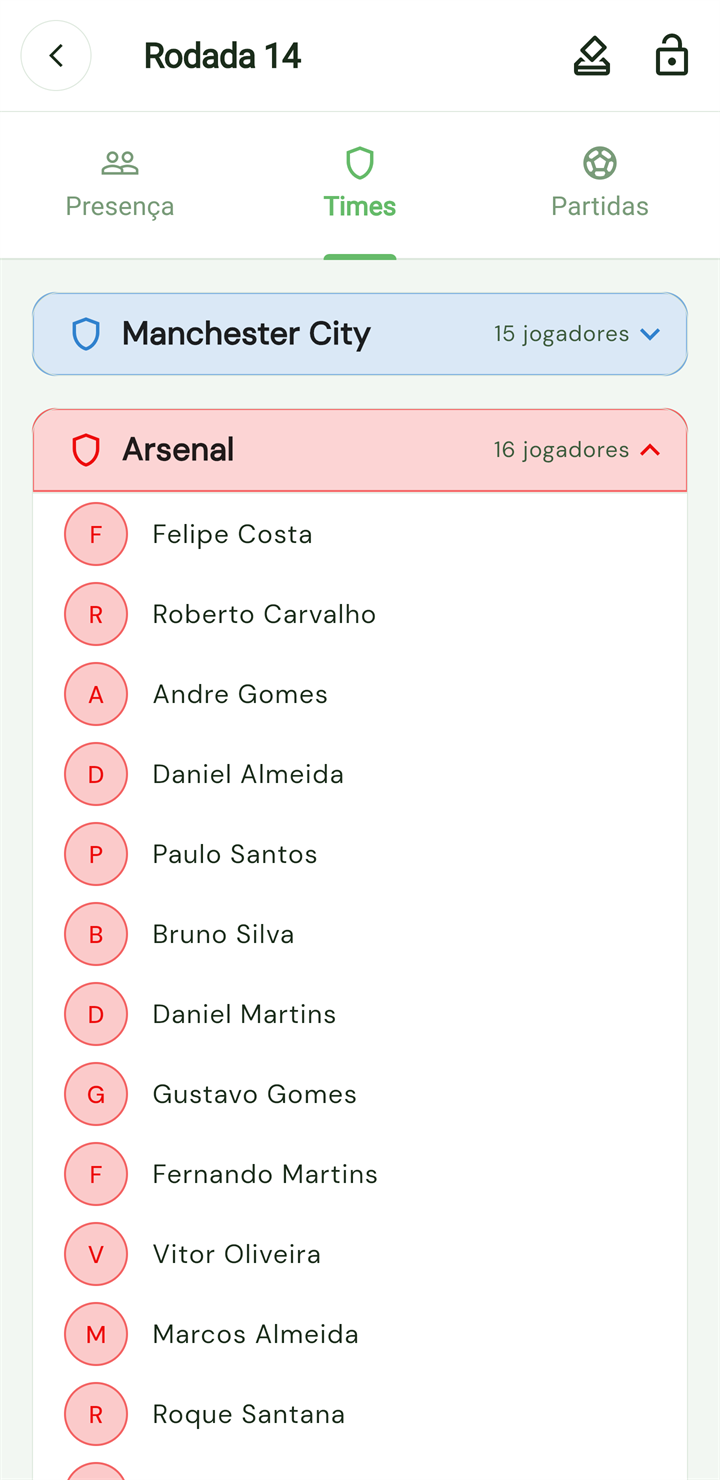 Times sorteados